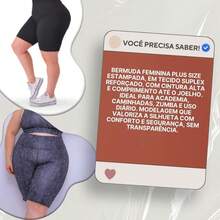 Kit com 2 Bermudas shorts academia Plus Size Feminina Suplex