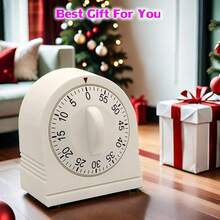 60 Minute Wind Up Timer, Visual Mechanical Timer With Loud Alarm, Manual Countdown Timers For Classroom, Home, Study And Cooking (White)01 - White - View 2