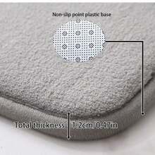 1pc Memory Foam Flannel Bath Mat, Anti-Slip Absorbent Bathroom Rug
