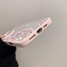 Pink Cherry Blossoms Elegant Floral Background Element Design Pink Magnetic Phone Case For IPhone 16/15/14/13/12/11/X/XS - Slim TPU Protective Cover, Anti-Slip & Scratch Resistant | Perfect Birthday Present For Her | Summer Gift Idea - 粉色 - 查看 6