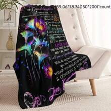 [Everyday Comfort] Granddaughter Gift Flannel Blanket - Ultra Soft And Cozy Throw Blanket With Warm Butterfly And Floral Patterns, Suitable For Sofa Or Bedroom, High-Quality Printed 100% Polyester Fleece