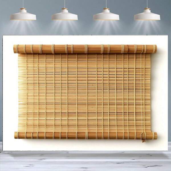 1pc Rustic Bamboo Wood Floor Brick Wall Photography Backdrop, Roll-Up Vinyl Fabric For Home Decor Room Decor, Bohemian Style Event Party Wedding Decoration, Classroom Wall Art, No Electricity Needed, (8x6ft/7x5ft/5x3ft) (2D)