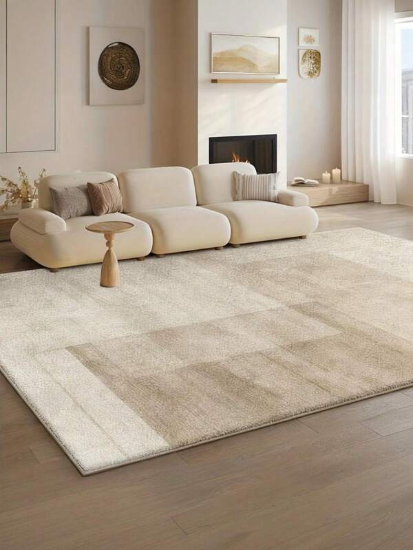 Elegant Cream-Colored Vintage Bohemian Style Area Rug, Soft Velvet Carpet For Living Room, Bedroom, Office - Unique Artistic Rug For Dorm, Game Room, Bathroom