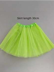 1 Piece 30cm Tutu, Mesh Princess Fluffy Skirt, Cosplay Skirt, Ballet Tutu Skirt, Birthday Party Cosplay Dress, Gauze Skirt, Halloween, Young Girl Solid Color Tutu Skirt, Mesh Fabric, Suitable For Casual And Stage Performance