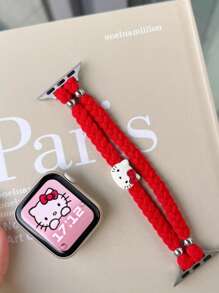 Sanrio 1 pieza de Correa elástica tejida linda de Hello Kitty para mujer compatible con de 38/40/41/42/44/45/46/49mm, compatible con Ultra/Se10/9/8/7/6/5/4/3/2/1