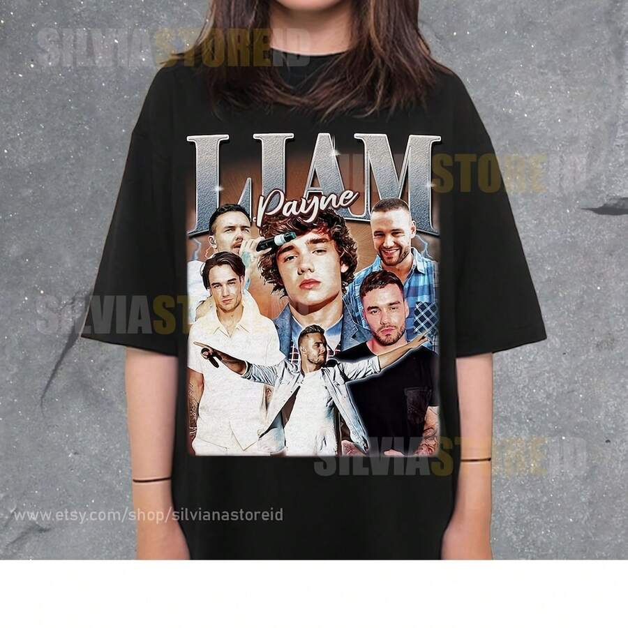 Liam Payne T-Shirt, Vintage Rap Music Sportie Shirt, Gift For Him Her,  Wo Uni S 220G Heavyweight 100% Cotton T-Shirt. I For Daily Commutes, Outdoor Work, Gym Sessions, Or Laid-Back Weekends, This Offers A Structured Fit And Soft Feel. Whether Layered In Fall Or Worn Solo In Summer, It's Your All-Season Go-To For Comfort And Reliability. Tops For Wo Vintage Clothes Wo Clothes Wo Vintage Wo Tops Mujer Cute Tops Wo Cotton Wo Clog Halloween Camisas Summer Clothes Wo Casual Punk Western Tops Wo Fourth Of July Outfit Kpop Cowboy Outfits For Wo Ry Ropa 100% Cotton Y2k Ing Cute Gothic Wo Clothes Black And White Top Vintage Tops Cloth For Wo White Goth Inawly Retro Clothes For Wo Korean Fashion Wo Camisas Para Mujer - Black - View 1