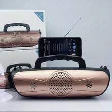 Altavoz Portátil Inalámbrico Con Lampara LED Multifuncional, Bocina Bluetooth Recargable Con Micrófono Incluido, Karaoke Portátil Para Fiestas y Reuniones, Función Lampara LED, Con Entrada USB, MicroSD, Auxiliar, Radio AM/FM, Compatible con Celulares, Tablet, Equipo de Audio, Autonomía de Batería de 5 Horas - Multicolor - Ver 4