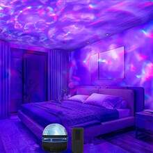 1pc LED Galaxy Star Projector Light,USB Powered,Water Ripple Wave,Remote Controlled Bedroom Night Lamp,For Party,Home Theater - Multicolor - View 3