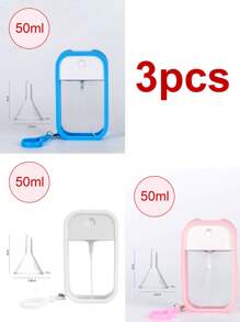 1 Set mit 4 praktischen 50ml Karten-Sprühflaschen, mit Silikonabdeckung, Haken, Trichter, kleine Alkohol-Handdesinfektionsspray-Flasche, eigenständige Parfümflasche, Gesichtswasser, Mückenschutz-Desinfektionsflasche, tragbare Parfümsprühflasche, ultrafeiner vernebelter Gesichtswasser-Zerstäuber, Sprühflasche, kleine Alkohol-Desinfektionssprühflasche