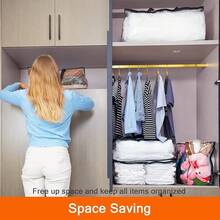 3 Pack Clear Comforter Storage Bag, Clothes Storage Bag With Zipper Closet Organizer, Plastic Storage Containers Moving Bags For Comforter, Blanket, Bedding, Duvet, Toys40L+60L+90L-Bxl - 1 PACK - View 6