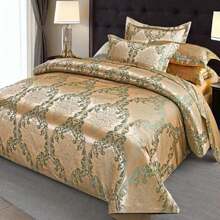 3pcs Jacquard Quilt Cover Set(1 Duvet Cover And 2 Pillowcases, Without Core), Soft And Silky Quilt Cover Set|Duvet Cover Set,Noble Print Pattern Style,Suitable For Four Seasons Bedroom And Guest Room Beding Set
