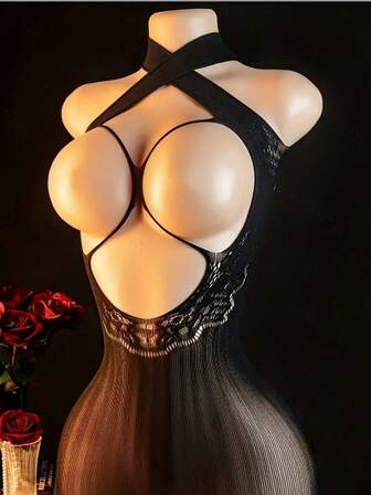 Women'S Sexy Dresses, Hot Hollow Semi-Transparent Skirts, Exquisite Flower Patterned Open-Chested Pajamas, Sexy Backless Women'S Lingerie