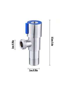 Stainless Steel Angle Valve Set, 3-Way Diverter For Toilet, Faucet, Water Heater, Universal 4 Split Pipe Thread Interface, Adjustable Water Flow, Cold Hot Water Stop Valve, Faucet Inlet Shut Off Valve, Centerset Mount, Built-In Water Filter, No Connector Thread Standard