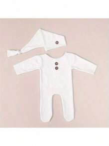 Fantasia Macacão Bebê, Roupas para Fotos de Recém-Nascidos, Acessórios de Fotografia, Macacão de Algodão com Capuz e Calda Longa, Conjunto de Roupas