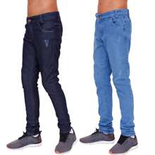 kit com 3 calças jeans infantil juvenil menino