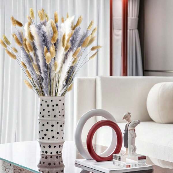 90 Pampas Grass Bouquets - Suitable For Weddings, Home Decor, Parties, Seasonal Celebrations And Vase Fillings, Percy Style Garden Decoration, Country Center Ornaments, Natural Textures - Without Containers