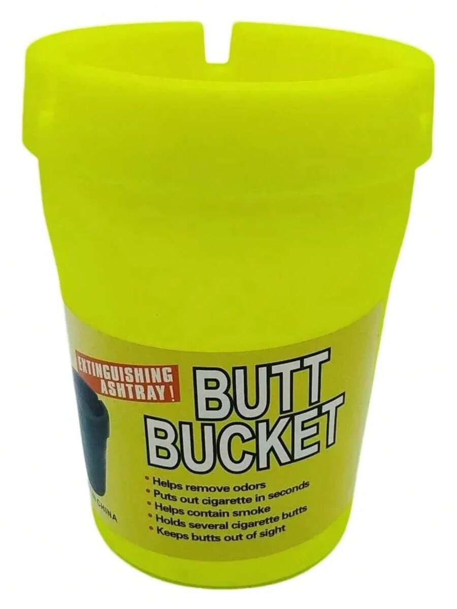 Automotive Cup Ashtray Butt Bucket Car And Home Smokeless - Neon Yellow - View 1