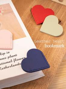 10/6/2pcs, Heart-Shaped Leather Bookmarks, Corner Book Accessories, Cute Bookmarks, Book Lovers Book Fixed, Women Bookmarks, Book Lovers Bookmarks, Suitable For Women Soil, Couples, Children And Book Lovers Gifts, Cute Handmade Reading Gift Accessories, Random Colors, Valentine's Day Gifts, Suitable For Giving Gifts. School Supplies, Back To School