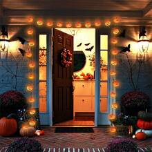 1PC 1.5M10LED/3M20LED Halloween Battery Box Cut Face Pumpkin Light String, Battery Free, Suitable For Halloween, Autumn Harvest, Party, Room Decoration Halloween Decoration Room Decor Halloween Garden Decor For Gift Fairy Holiday Decor Festival Decor - Cut-out Pumpkin String Lights - View 8