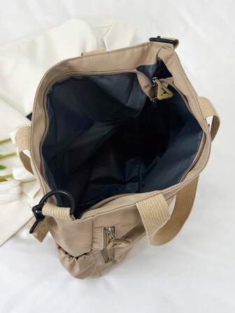 Modern, avslappnad, snygg, bokstavstryck, stor kapacitet, axelväska, lämplig för universitet/högskola, klassrum/pendling/arbete/kontor/festivaler/semester/helgdag/fest/resor, för kvinnor,