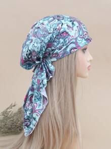 1pc Fashion Solid Color Bandana Hat, Chemo Cap, Long Tassel Hat, Pirate Cap, Beach Hat, Outdoor Sports Cap, Sleep Cap, Decorative Hat