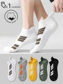 1/3/5 Pares de Meias Curtas Masculinas, Meias de Algodão, Meias Invisíveis, Meias Cinza, Meias de Outono/Inverno/Primavera/Outono/Verão, Respiráveis, Absorventes de Umidade, Esporte, Negócios, Lazer e Meias Sazonais - Multicolorido - Visão 13