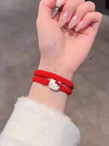Sanrio 1 pieza de Correa elástica tejida linda de Hello Kitty para mujer compatible con de 38/40/41/42/44/45/46/49mm, compatible con Ultra/Se10/9/8/7/6/5/4/3/2/1