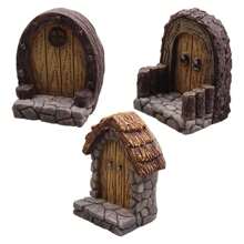 Miniature Garden Door Micro Landscape Lawn Ornament Garden Art Decorative Resin Mini Door Fairy Door For Living Room Lawn