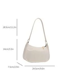 Bolso de hombro con cierre de cremallera de unicolor y estilo minimalista, bolso de medialuna elegante y sencillo, bolso de hombro con cremallera, bolso de unicolor de piel sintética, bolso burdeos, regalo ideal para Año Nuevo, bolso burdeos de moda