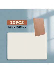 Caderno em branco A5, 10/5/3/2 peças (1 peça para tamanho único), papel cartão preto sólido e papel kraft marrom, 34 folhas (68 páginas), bloco de notas, caderno em branco para volta às aulas, presentes de Halloween, Natal e Ano Novo - Capa de couro de vaca - Ver 11