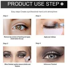 50Pcs Eye Makeup Eyelid Stickers, Eye Shadow Stickers, Sweat-Absorbing Pads - Nonwoven Adhesive Pads Suitable For Eyelash Extension, Eyebrow And Eye Contour Protection, Fragrance-Free Makeup Stickers, Ensure Precise Application And Clear Lines