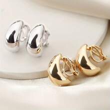 1 par de brincos elegantes em formato de lágrima, estilo francês de luxo, brincos de cobre sem piercing, uso diário e para festas, presente feminino para o Dia dos Namorados, acessório para todas as estações