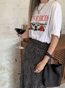 Casual Printed Round Neck Short Sleeve T-Shirt For Female College Students, Summer Student Youth Clothing - Artistic T-Shirts Stimulate Imagination And Self-Expression