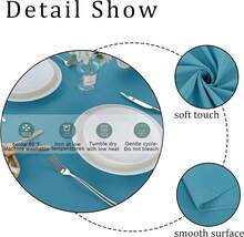 Rectangle Tablecloth 54x120 Inch Tablecloth Stain And Wrinkle Resistant Washable Polyester Table Cloth, Decorative Fabric Table Cover For Dining Table, Buffet Parties And Camping Teal - 水鴨藍 - 查看 5
