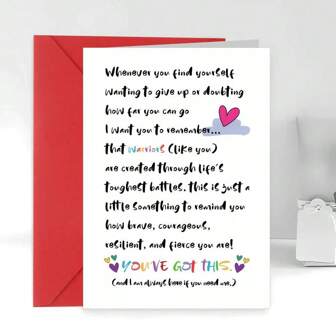 Tarjetas de felicitación divertidas y creativas, "¡Tú puedes hacerlo!", Tarjetas positivas, Tarjetas de "Te extraño", Tarjetas de apoyo, Tarjetas de deseos, Tarjetas de "Guerrero", Útiles escolares, Regreso a clases