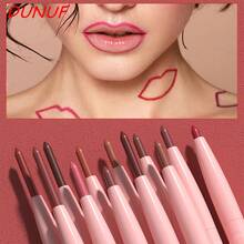 DUNUF 12 Pcs Durable Waterproof Lip Liner Matte Durable Easy To Color Non-Stick Cup No Fading No Beginner Friendly Exquisite Gift - Multicolor - View 7