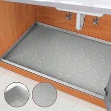 New  25" X 19" Under Sink Mat Waterproof, Silicone Mat  Drawer Sh And Cabinet Liner, Sink Protector For Bathroom Anizers And Storage, Boot Tray Pet Food Mats - Gray 25W x 19L - View 1