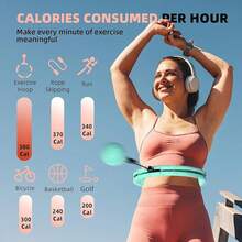Weighted Hula Infinity Fitness Hoop For Adult Weight Loss, 2 In 1 Smart Fitness Workout Hula Circle Hoops With 28 Detachable Knots, Exercise Fit Hoop Suitable For Women And Beginners - Beige - View 3