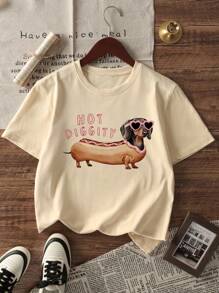 1 Pieza Camiseta de cuello redondo de manga corta con estampado de gafas de sol para niña preadolescente, camiseta gráfica de verano para adolescentes, diseño genial que fomenta la imaginación y la autoexpresión
