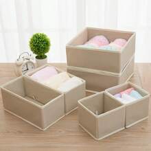Caja de almacenamiento no tejida lavable sin tapa, cajón pequeño, caja de almacenamiento plegable de tamaño pequeño para ropa interior y calcetines