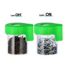 New Led TransParent Glass Seal Storage Jar, Light- Magnifying Glass Ornamental Bottle (Green) - Green - View 2