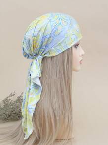 1pc Fashion Solid Color Bandana Hat, Chemo Cap, Long Tassel Hat, Pirate Cap, Beach Hat, Outdoor Sports Cap, Sleep Cap, Decorative Hat