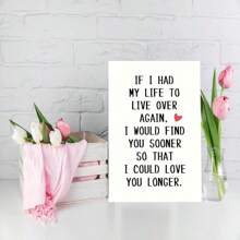 1Pc Romantic Anniversary Card - Humorous And Playful Design, Suitable For Husband/Wife, Boyfriend/Girlfriend, Men/Women, Multi-Occasion Use, Includes Thank You Message - Heartfelt Quote If I Had My Life To Live Over Again, Perfect As A Birthday Gift Or Anniversary Presentschool Supplies,Back To School