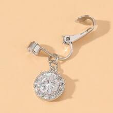 Fake Belly Small Zirconia Fake Belly Piercing Clip On Umbilical Navel Fake Piercing - Pink Diamond - View 4