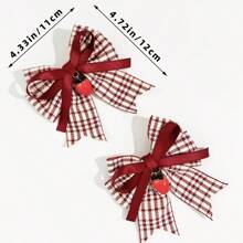 1pc/2pcs Red Plaid Strawberry Bow Hair Clips, Cute & Sweet Hair Accessories For Women, Suitable For Any Occasion