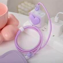 5-In-1 Compatible 18W/20W USB-C Charger Cover, Adorable 3D Bow-Tie Design Transparent Soft Charger Protector, Kawaii Cable Protector Suitable For 11 12 13 14 Pro Max Fast Charging Adapter, Pink Charger Accessories, Phone Accessories