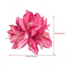 1 pieza Accesorio para el cabello con clip lateral con flor de lirio simulada de estilo de vacaciones de verano para niñas, pasador floral decorativo de estilo de vacaciones de playa para niñas, pasador lateral con flor de orquídea de mariposa simulada de vacaciones de verano para mujeres, accesorios de moda para el cabello, elegante clip para el cabello para mujeres