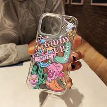 1 Piece Desert Denim Pattern Non-Slip Phone Case For IPhone Series Including IPhone 15/Plus/Pro/Pro Max, 14/Plus/Pro/Pro Max, 13/Pro/Pro Max, 12/Pro/Pro Max, 11/Pro/Pro Max - Stylish And Durable - White - View 3