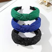 3 Peças Faixa de Cabelo Larga de Tecido Cor Sólida Macaron Foil Y2K, Faixa de Cabelo para Mulheres, Acessórios de Cabelo