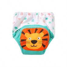 4 Stück dünne positionierte Tierdruck Baby Jungen/Mädchen Trainingshosen, weich & bequeme wiederverwendbare Stoffwindeln, unverzichtbares Geschenk für Babys